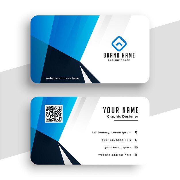 Stylish blue business card for contact