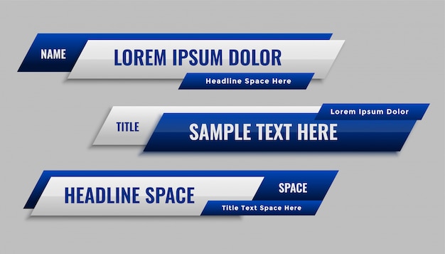 Free Vector stylish blue geometric lower third banner template design