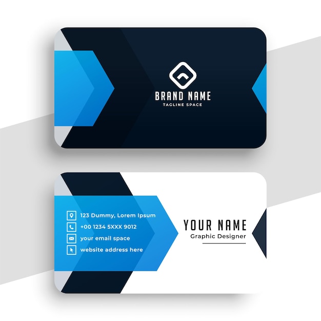 Stylish blue personal business card template