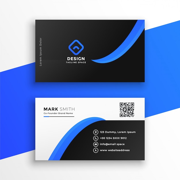 Stylish blue professional business card template