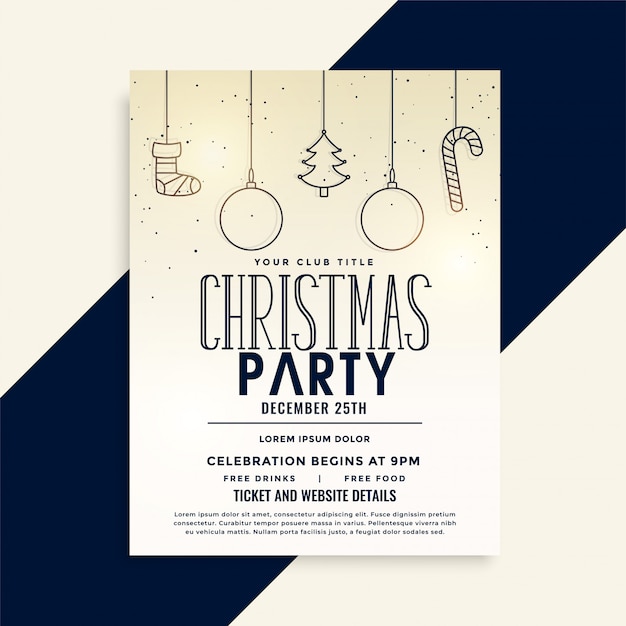 Stylish christmas party celebration template design