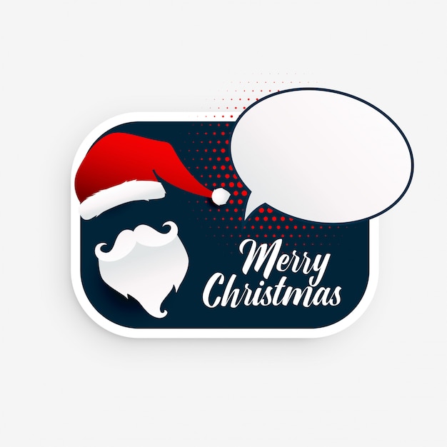 Free Vector stylish christmas santa claus with speech bubble