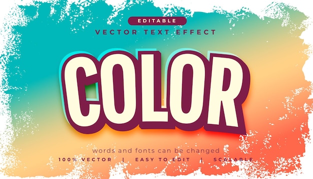 Free Vector stylish color font text effect editable template