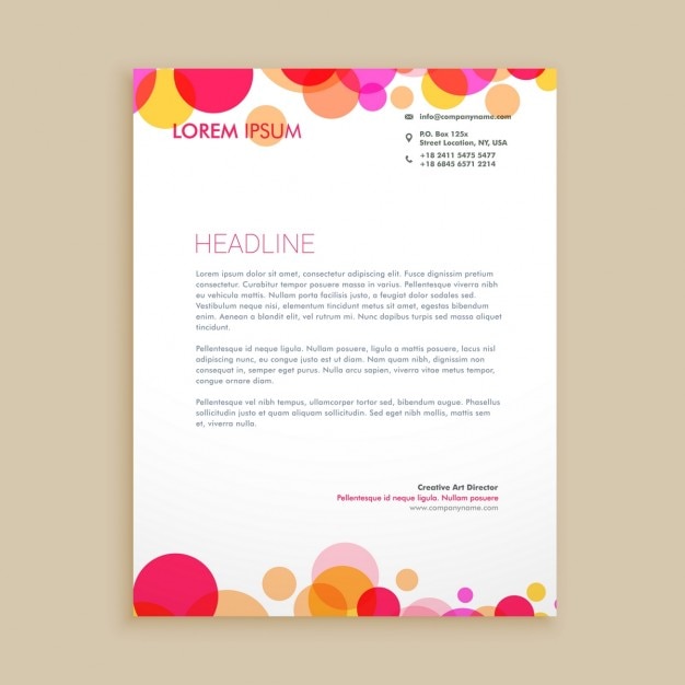 Free vector stylish colorful business letterhead