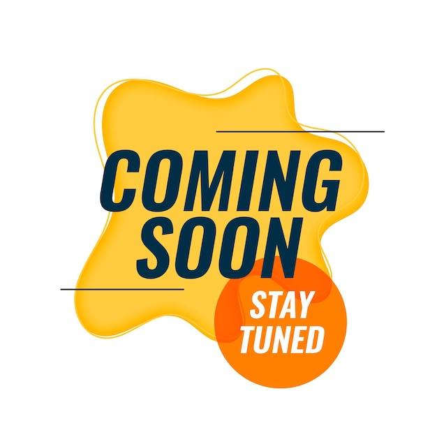 Free Vector stylish coming soon promo poster with stay tuned text