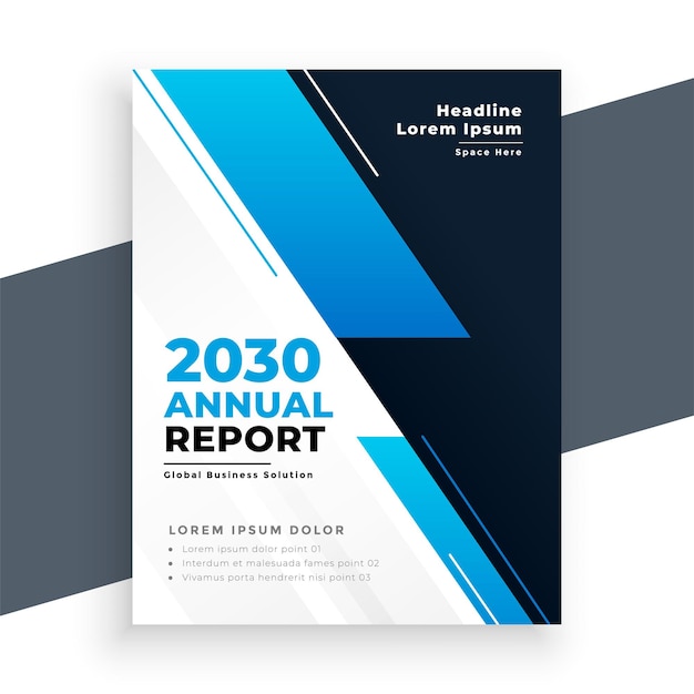 stylish corporate annual report template in blue theme