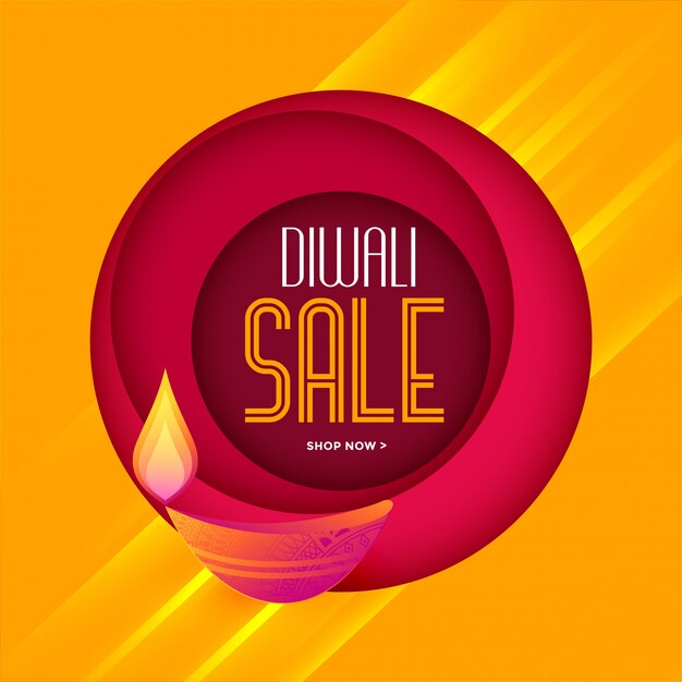 Stylish diwali sale template in warm colors