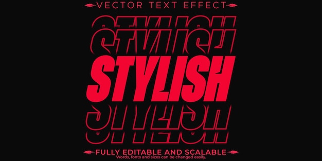 Free vector stylish editable text effect editable fashionable and trendy text style