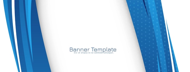 Stylish elegant blue wave design banner template vector