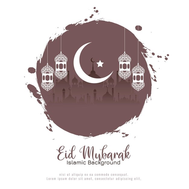 Stylish elegant Eid Mubarak festival Islamic background design vector