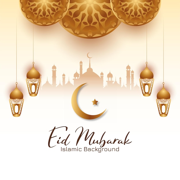 Stylish elegant Eid Mubarak festival Islamic background design vector