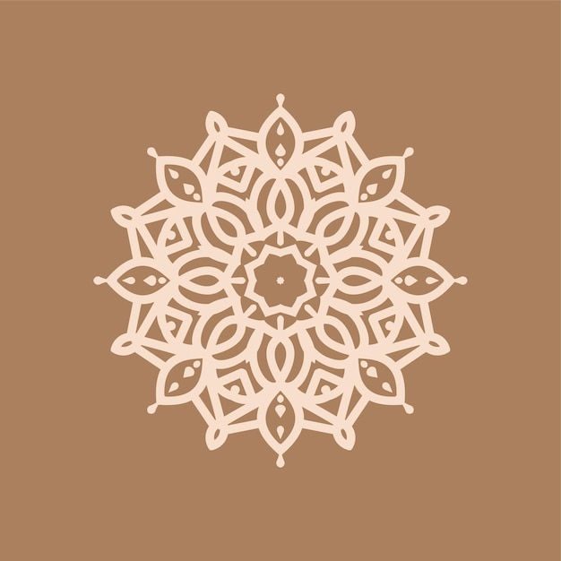 Free vector stylish elegant mandala design brown background