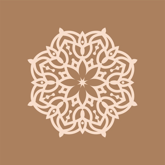 Stylish elegant mandala design brown background