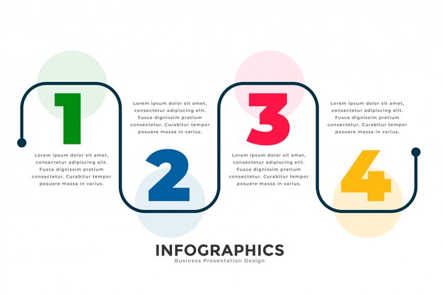 Stylish four steps modern line infographic template