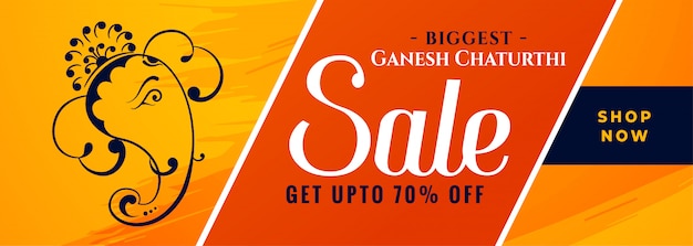 Stylish ganesh chaturthi festival sale banner 