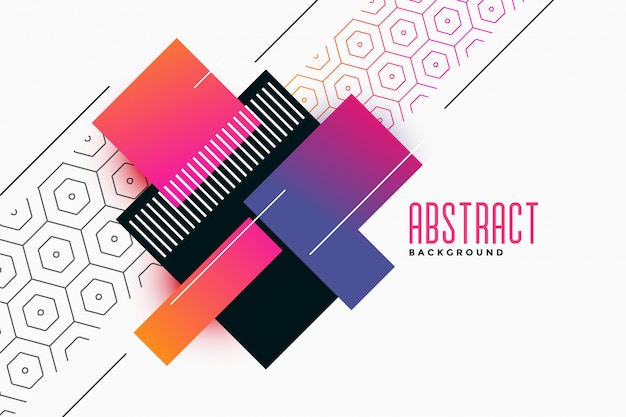 Stylish geometric vibrant shapes with pattern background