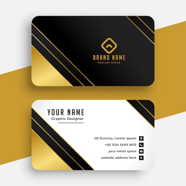 Stylish golden premium business card  template