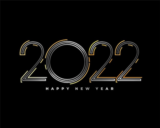 Stylish golden and silver 2022 new year wallpaper