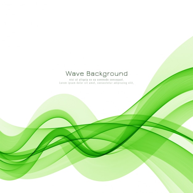 Stylish green wave vector background