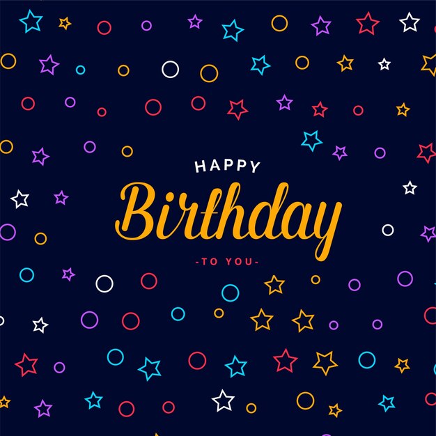 stylish happy birthday card design with colorful pattern