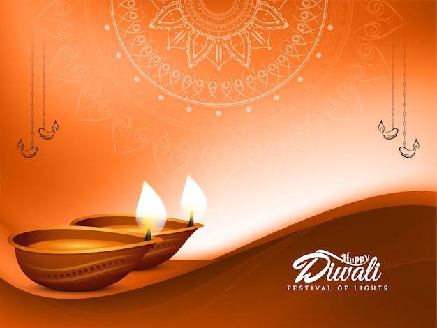 Stylish Happy Diwali festival celebration greeting background  