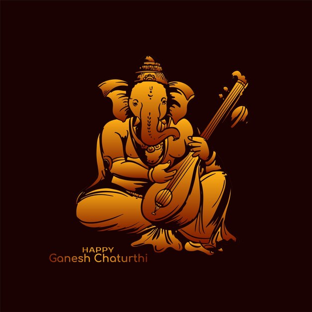 Stylish Happy Ganesh Chaturthi Indian religious festival background