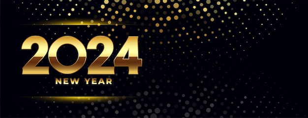 Free Vector stylish happy new year 2024 greeting wallpaper with shiny effect vector