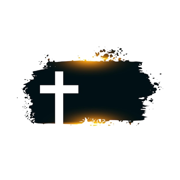 Stylish holy cross sign grungy background with light effect