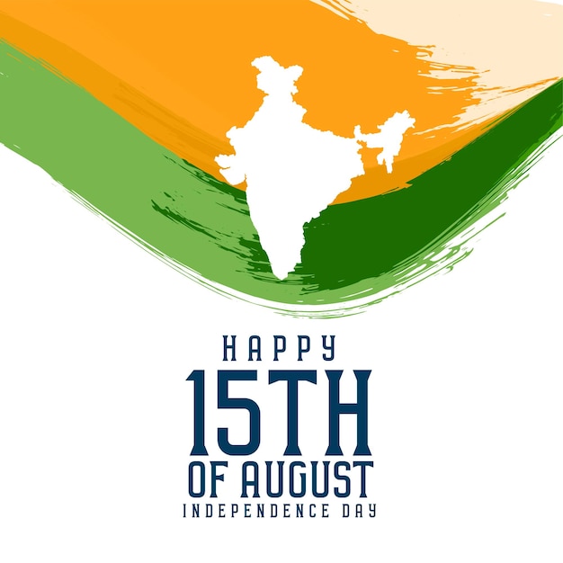 Stylish independence day background with map of india