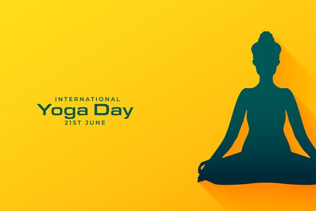 Stylish international yoga day event background with relaxation posture