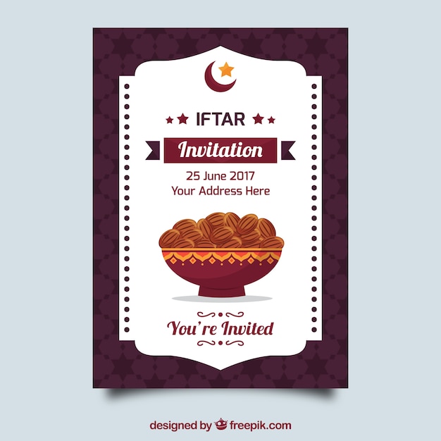 Free Vector stylish invitation iftar