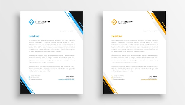 Stylish letterhead design in moden style