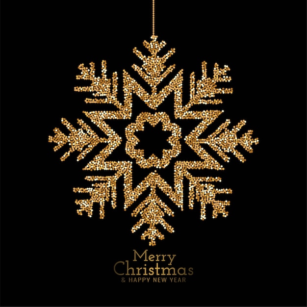 Stylish Merry Christmas glitter snowflakes 