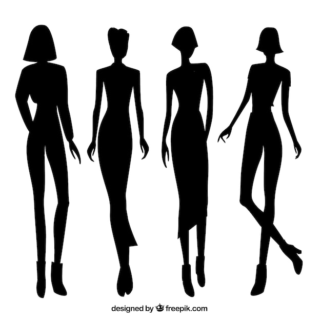 Free Vector stylish models silhouette