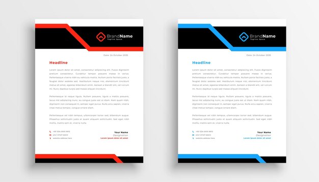 Stylish modern leaflet business letterhead template