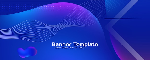 Stylish modern liquid flow design colorful banner