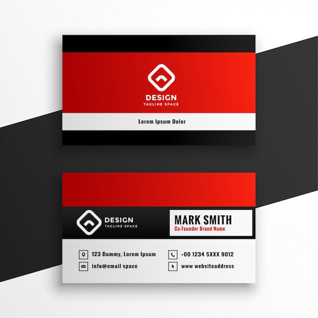 Stylish modern red business card template design