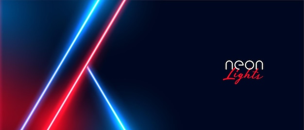 Stylish neon lights background with red and blue color