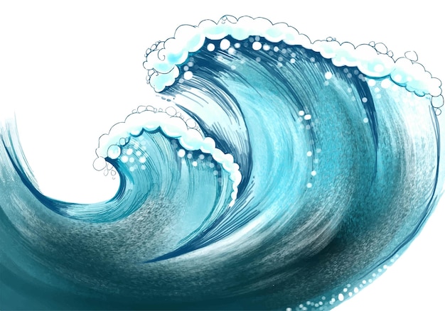 Free Vector stylish ocean sea blue wave background