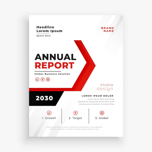 Stylish red annual report business brochure template