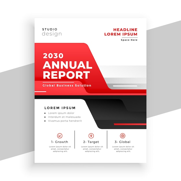 Stylish red annual report business presentation brochure design