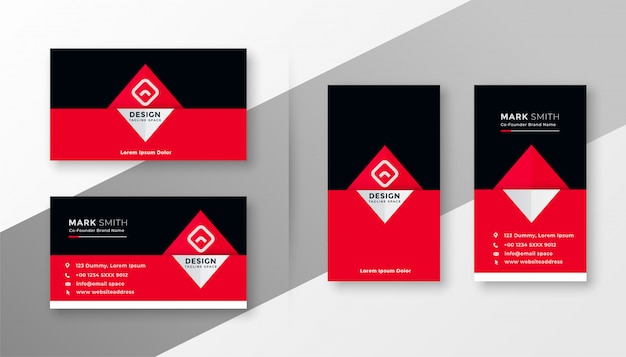 Stylish red and black business card design