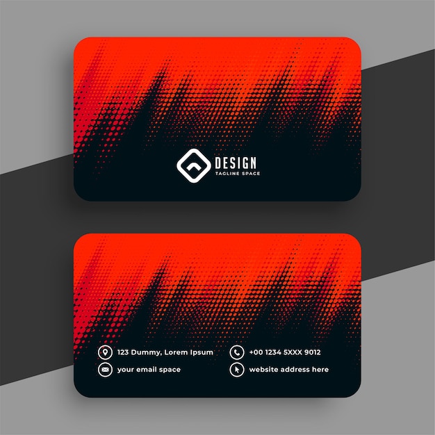 Stylish red halftone black business card design