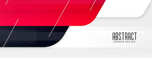 Free vector stylish red modern wide banner elegant design