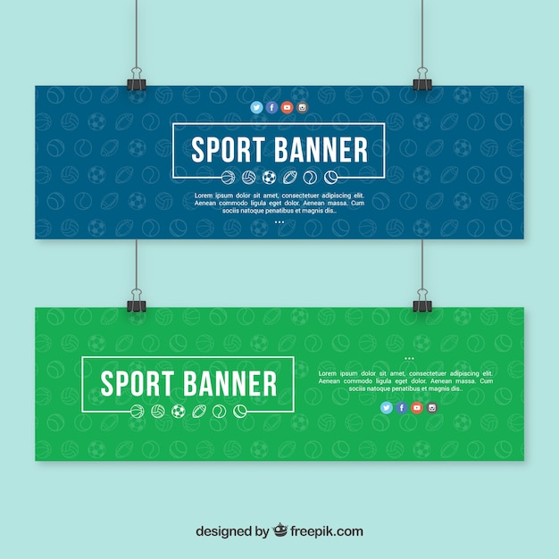 Free Vector stylish sport banners set