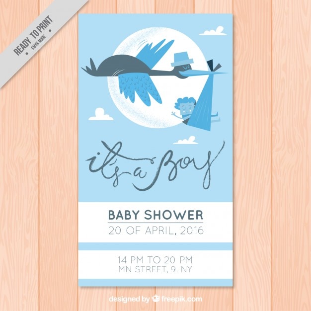 Free vector stylish stock flying with a baby card