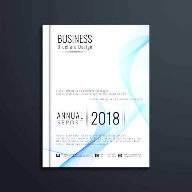 Stylish wavy business brochure design