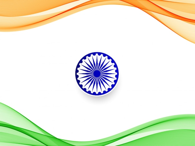 Free vector stylish wavy indian flag  background