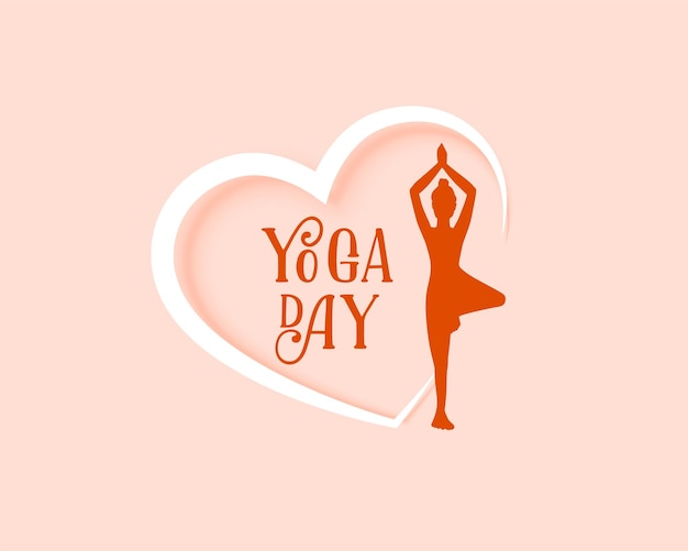 Free vector stylish yoga day event background with love heart design