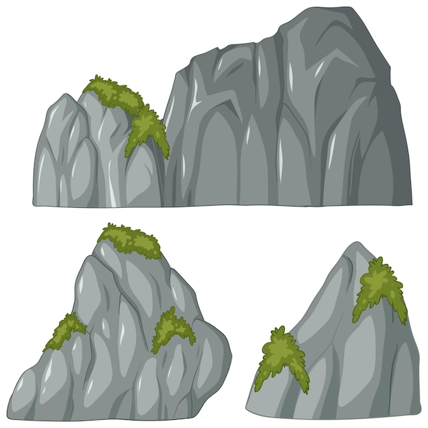 Stylized Vector Illustration of Rocks